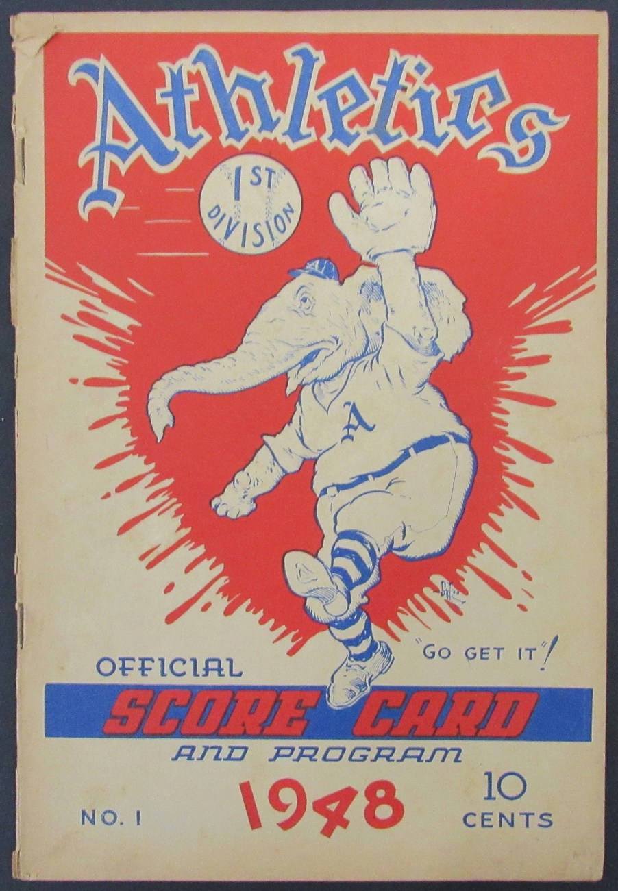1948 Philadelphia Athletics vs New York Yankees Score Card Program Unscored 178270