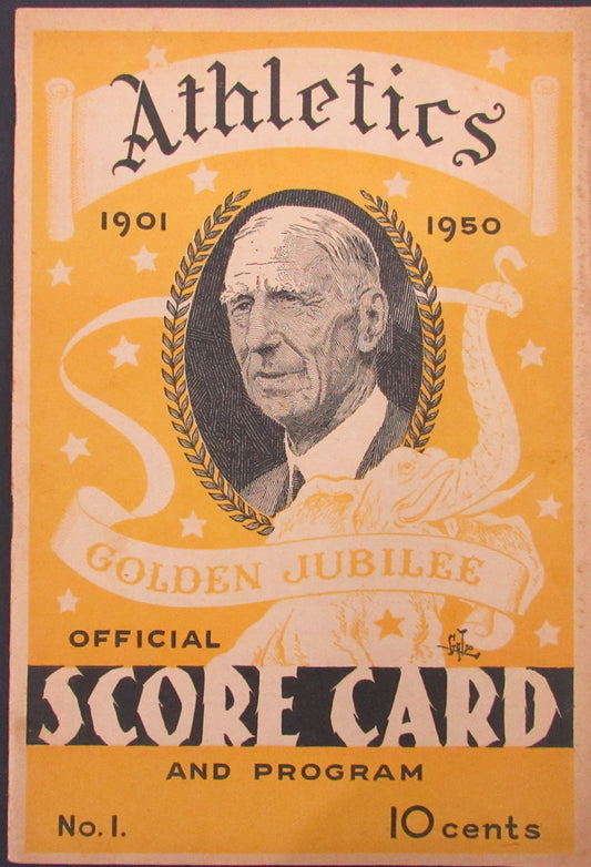 1950 Philadelphia Athletics vs Detroit Tigers Score Card Program 178273
