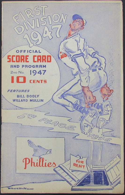 1947 Philadelphia Phillies vs Cincinnati Reds Score Card Program 178278