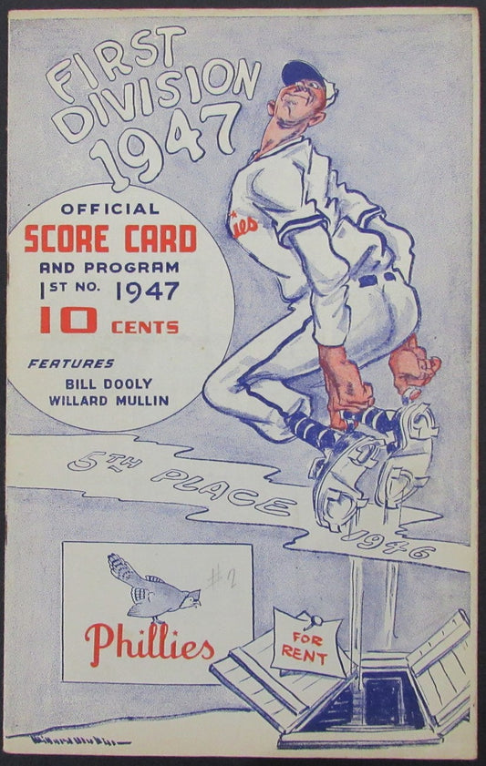 1947 Philadelphia Phillies vs St. Louis Cardinals Program Score Card 178279