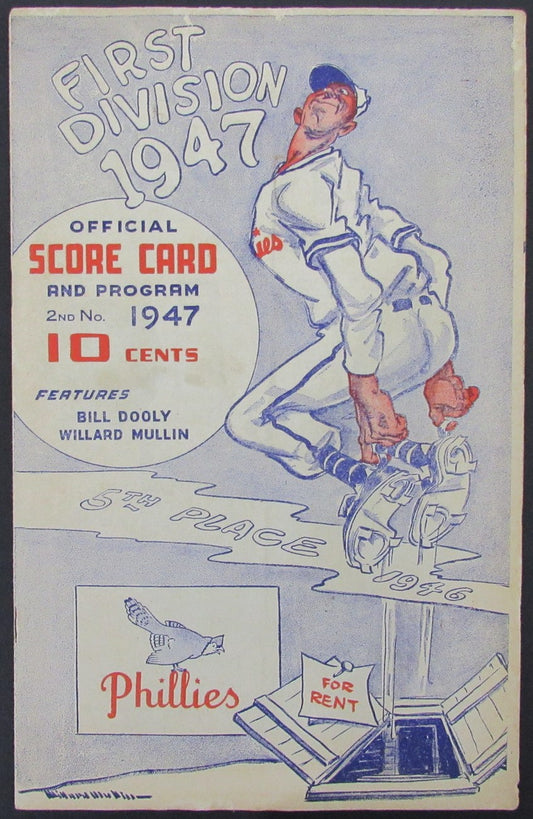 1947 Philadelphia Phillies vs St. Louis Cardinals Program Score Card 178280