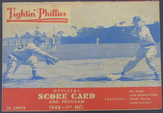 1948 Philadelphia Phillies vs Pittsburgh Pirates Program Score Card 178281