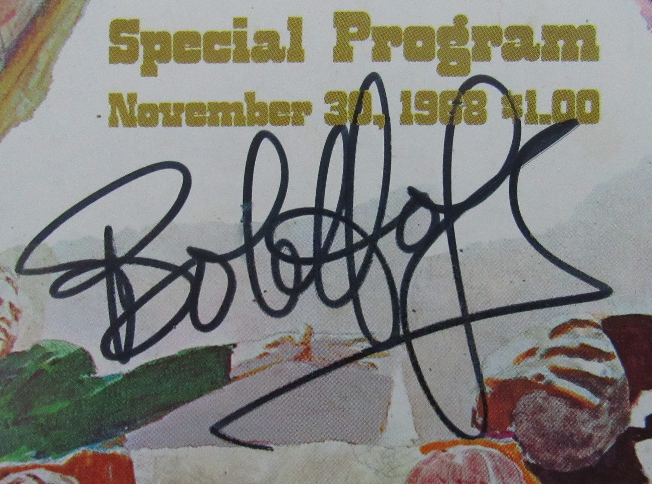 Bob Hope Signed 1968 Notre Dame vs. USC College Football Program JSA 160627