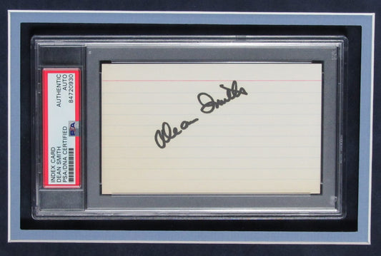 Dean Smith Autographed 3x5 Index Card with 8x10 Photo Tarheels Framed PSA/DNA