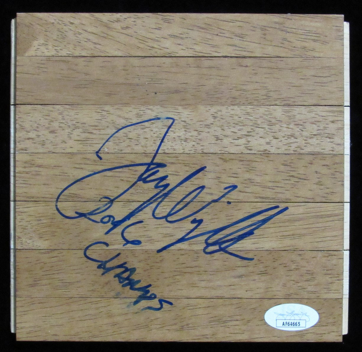 Jay Wright Autographed/Inscr 6x6 Floorboard Piece Villanova Basketball JSA