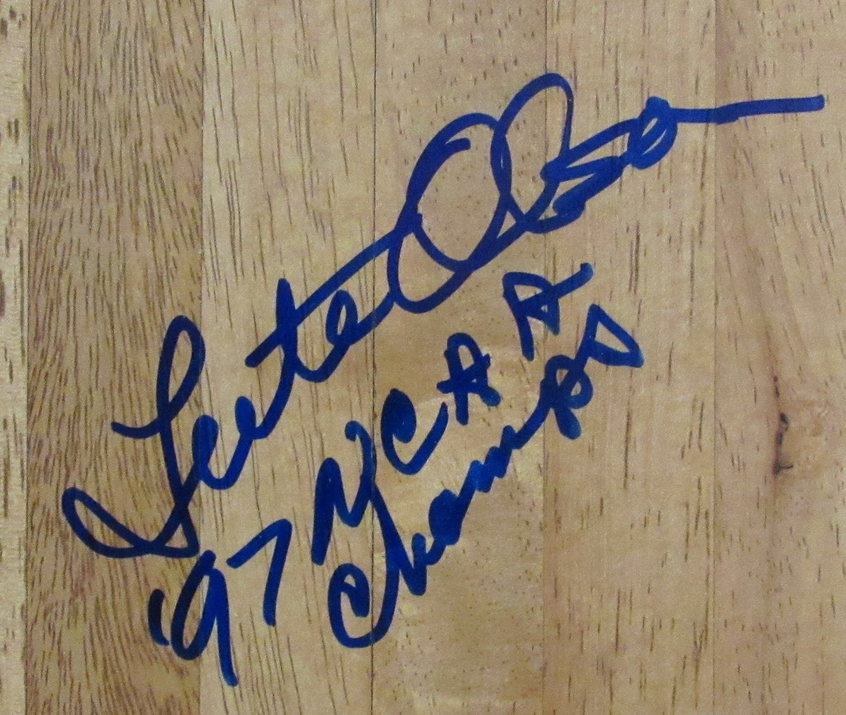 Lute Olson Autographed/Inscr 6x6 Floorboard Piece Arizona Basketball Coach JSA