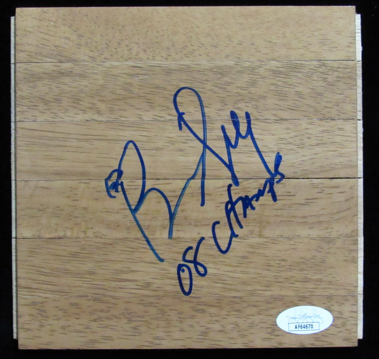 Bill Self Autographed/Inscr 6x6 Floorboard Piece Kansas Basketball Coach JSA