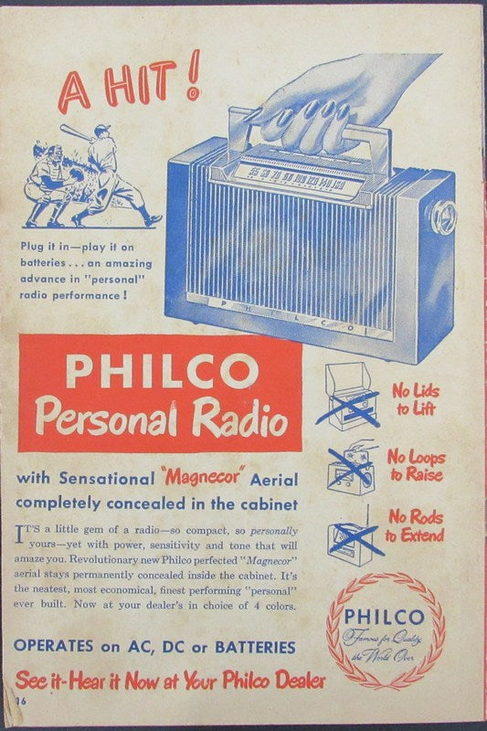 1950 Philadelphia Phillies vs St. Louis Cardinals Program Score Card 178285