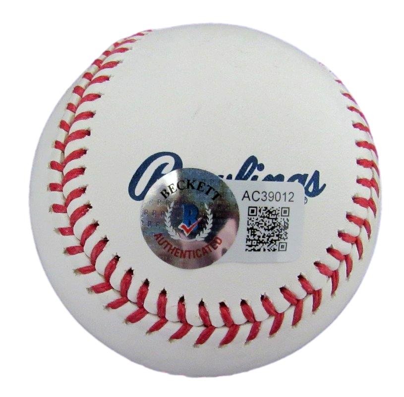 Ken Griffey Jr. HOF Autographed/Inscribed OML Baseball Mariners Beckett 182115