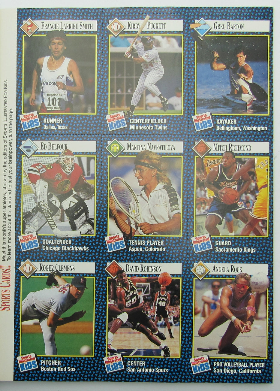 April 1992 Sports Illustrated for Kids Magazine w/ 9 Card Uncut Sheet 159398