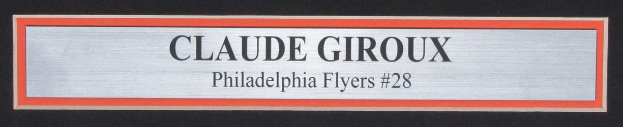 Claude Giroux Autographed 11x14 Photo Sidney Crosby Hit Flyers Framed PSA/DNA