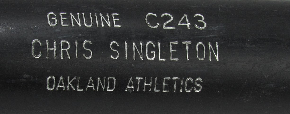 Chris Singleton Unsigned Louisville Slugger Game Used Cracked Baseball Bat A's