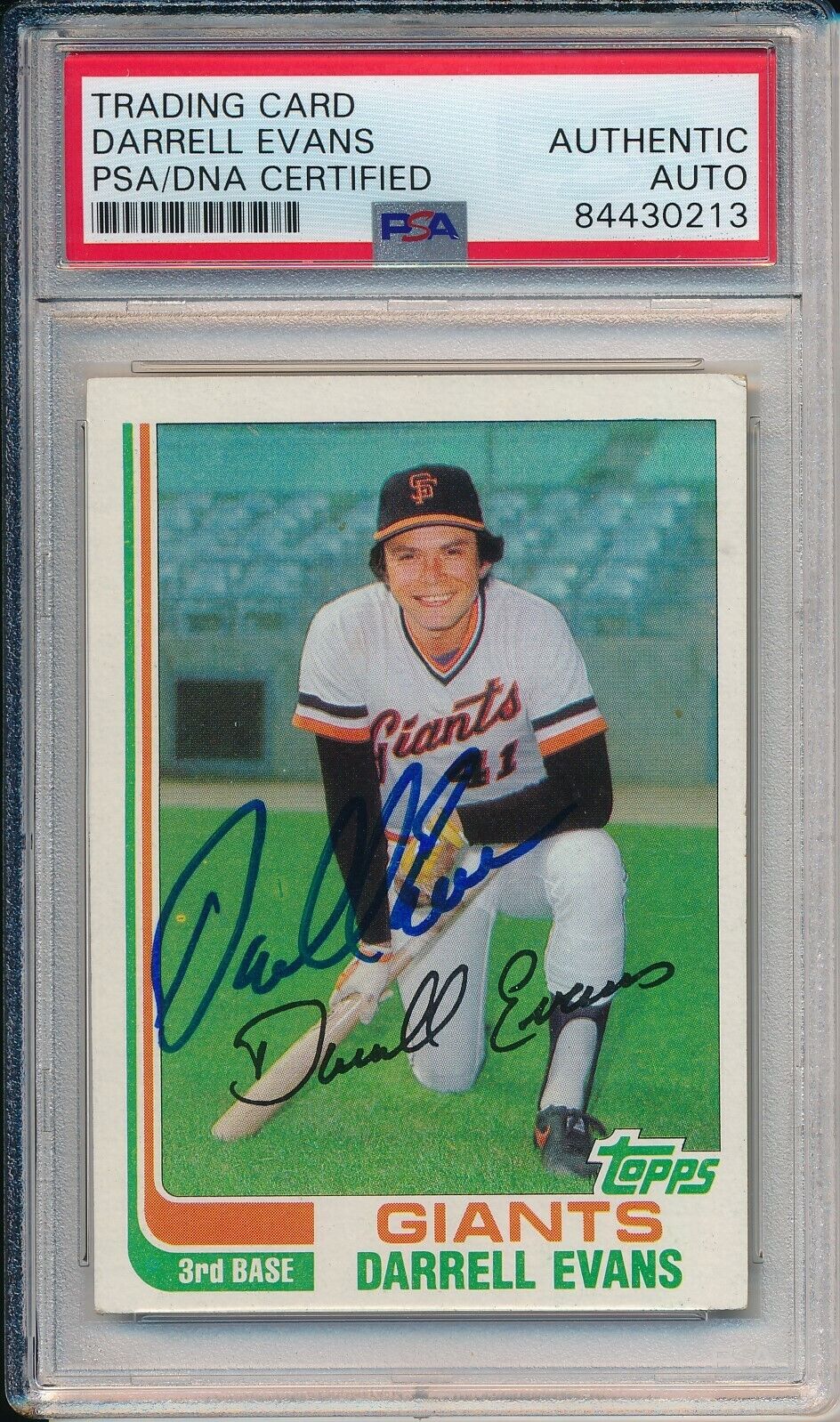 Darrell Evans Giants Signed/Autographed 1982 TOPPS Card #17 PSA/DNA 164213