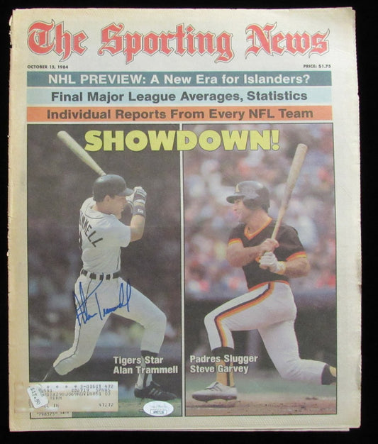 Alan Trammell HOF Autographed 1984 Sporting News Cover Tigers JSA 182580
