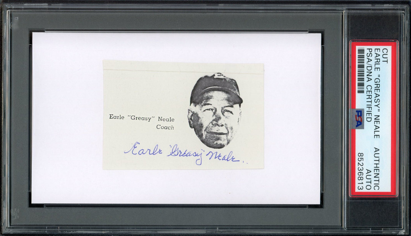 Earl Greasy Neal HOF Signed/Auto Cut Photo on 3x5 Card Eagles PSA/DNA 188263