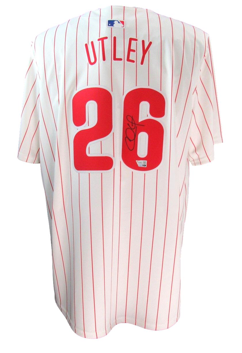 Chase Utley Signed White Nike Baseball Jersey Phillies Size XL Fanatics 187376