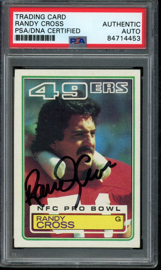 1983 TOPPS Randy Cross #165 Authentic Card Signed 49ers PSA/DNA 176699