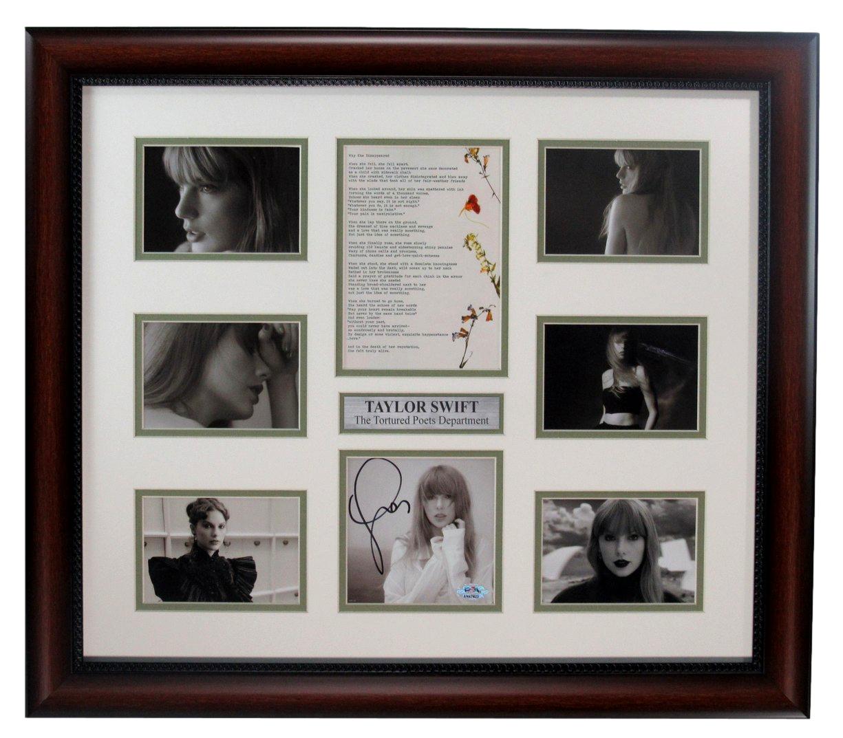 Taylor Swift Signed "Tortured Poets Department" Photo Collage Framed PSA 190512