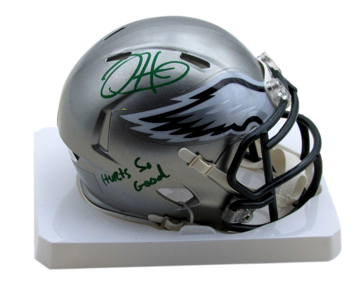 Jalen Hurts Autographed/Inscribed Mini Flash Football Helmet Eagles JSA 170481