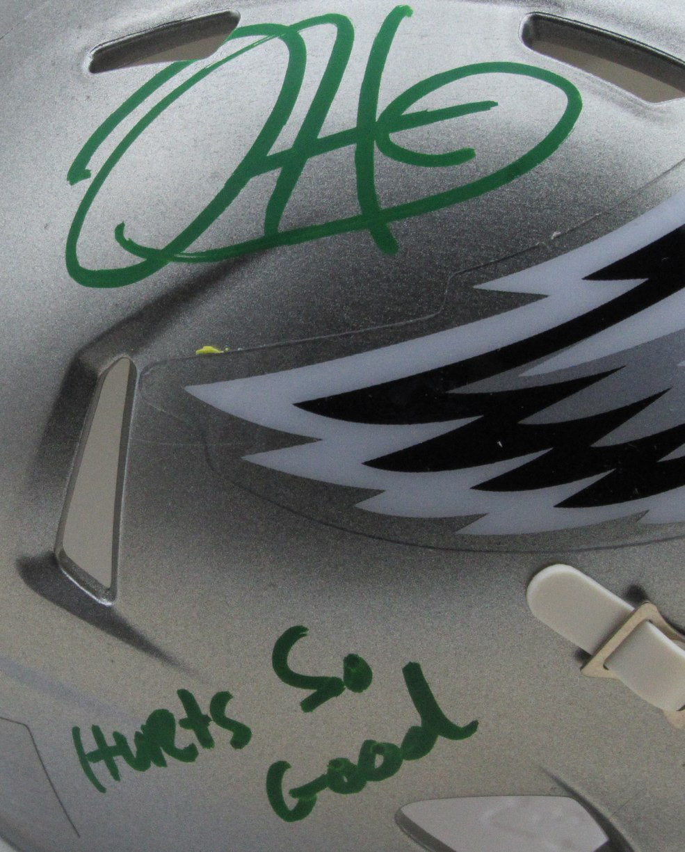 Jalen Hurts Autographed/Inscribed Mini Flash Football Helmet Eagles JSA 170481