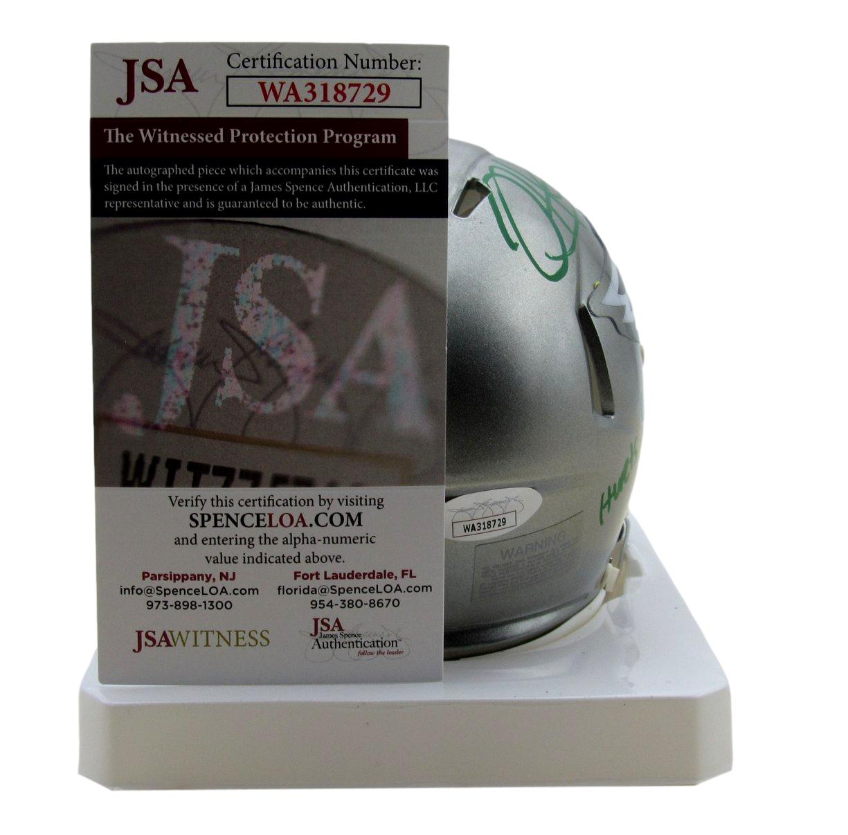 Jalen Hurts Autographed/Inscribed Mini Flash Football Helmet Eagles JSA 170481