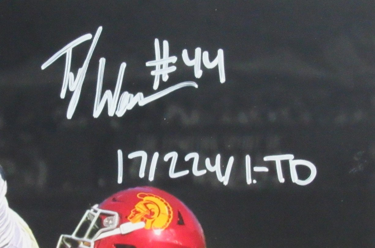 Tyler Warren Signed/Inscribed 11x14 Photo Penn State vs. USC Framed JSA 192127