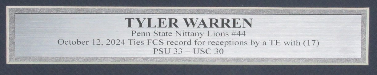 Tyler Warren Signed/Inscribed 11x14 Photo Penn State vs. USC Framed JSA 192127