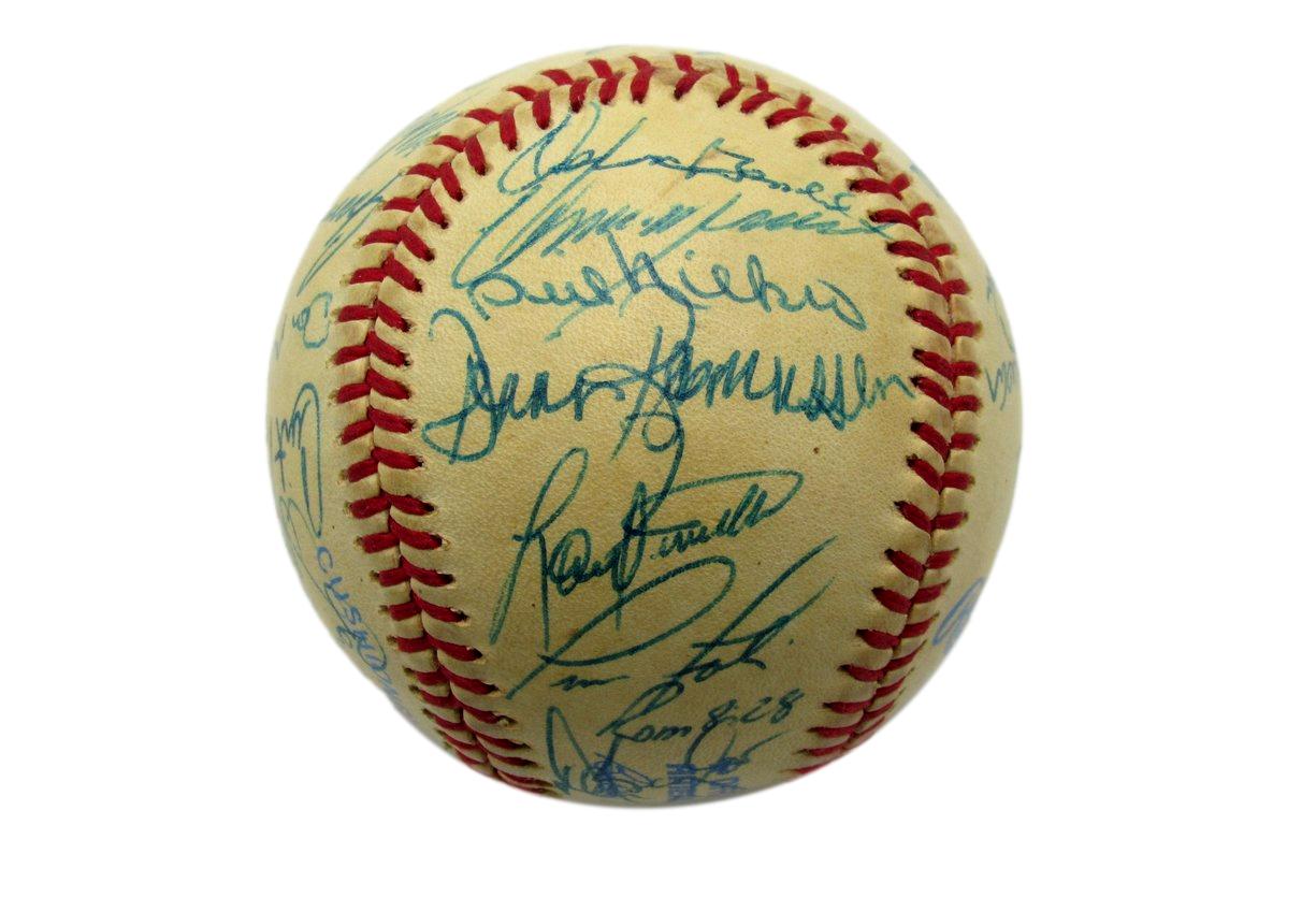 1984 Yankees OAL Team Signed Baseball (24) Mattingly (Rookie) Berra HOF 192208