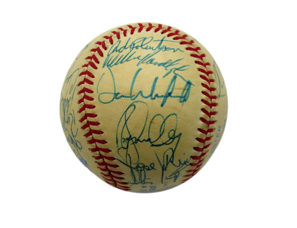 1984 Yankees OAL Team Signed Baseball (24) Mattingly (Rookie) Berra HOF 192208