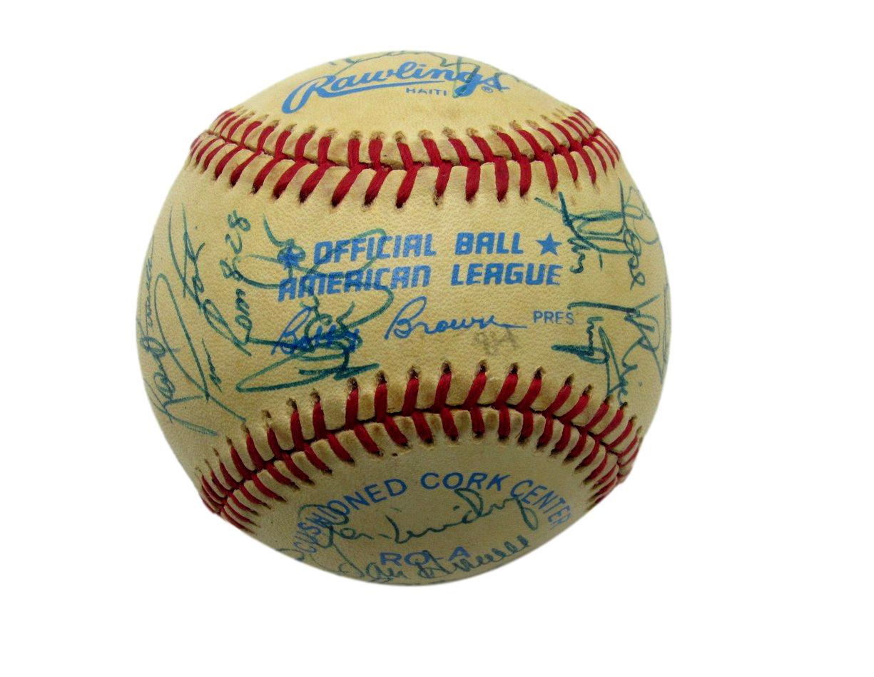 1984 Yankees OAL Team Signed Baseball (24) Mattingly (Rookie) Berra HOF 192208
