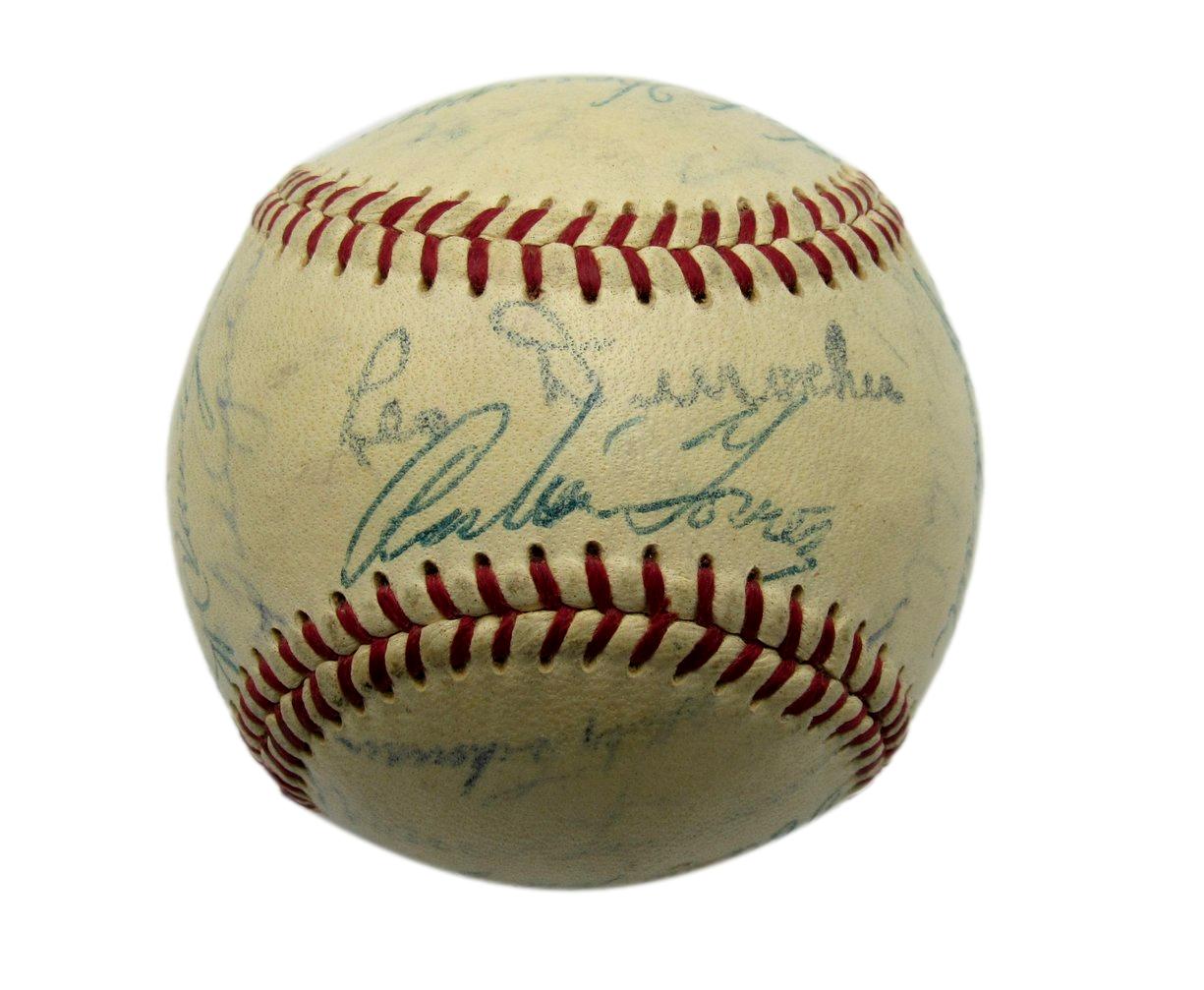 1955 Giants ONL Team Signed Baseball (22) Willie Mays Wilhelm HOFers JSA 192211