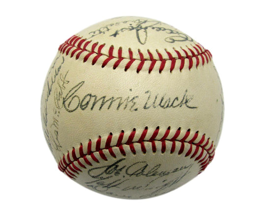 1930s to 50s Philadelphia A's Signed by 23 Baseball Simmons Mack Fox HOF 192215