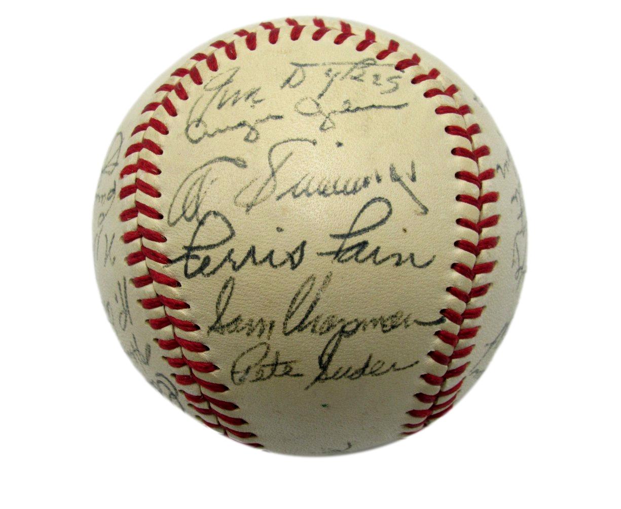 1930s to 50s Philadelphia A's Signed by 23 Baseball Simmons Mack Fox HOF 192215