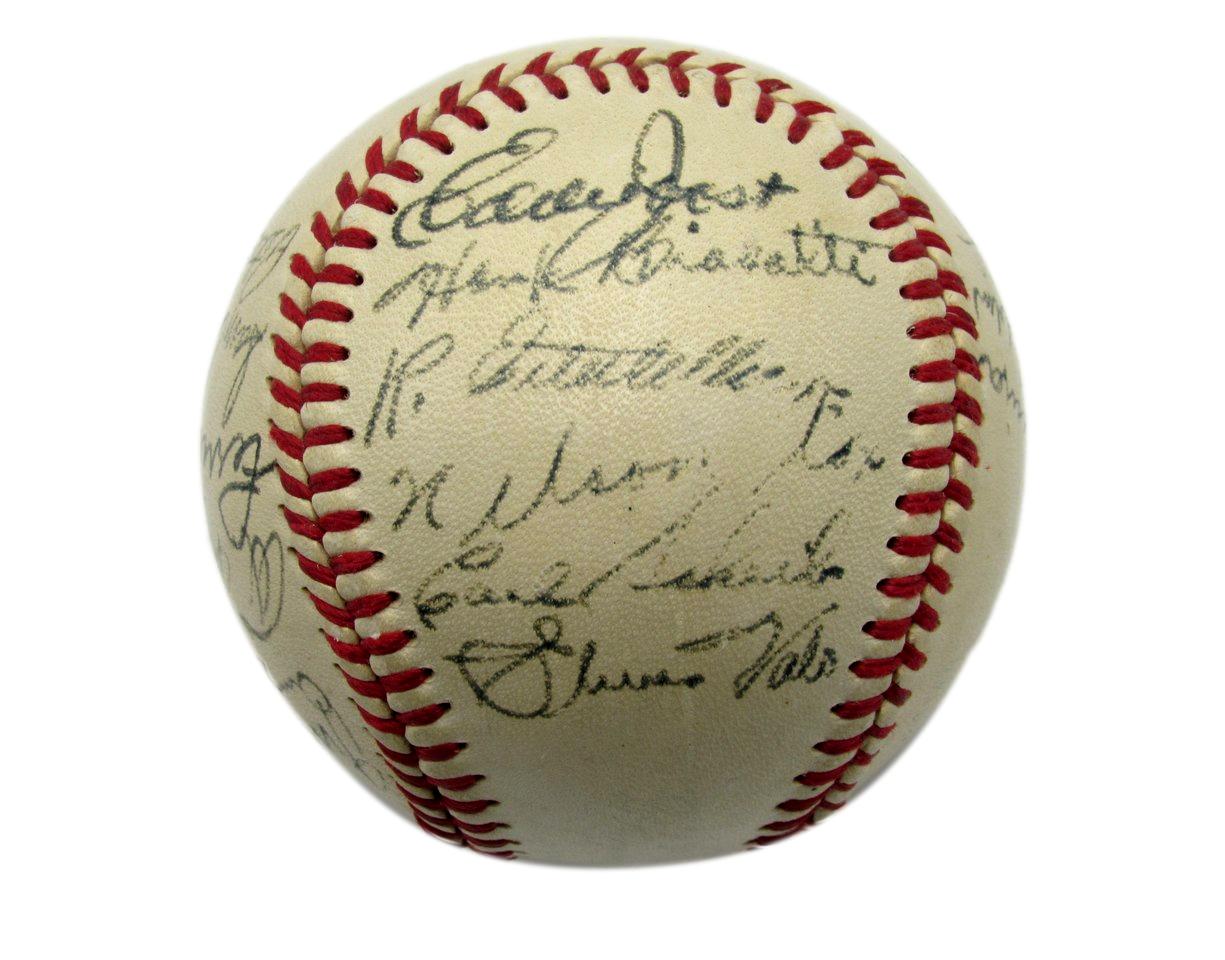 1930s to 50s Philadelphia A's Signed by 23 Baseball Simmons Mack Fox HOF 192215