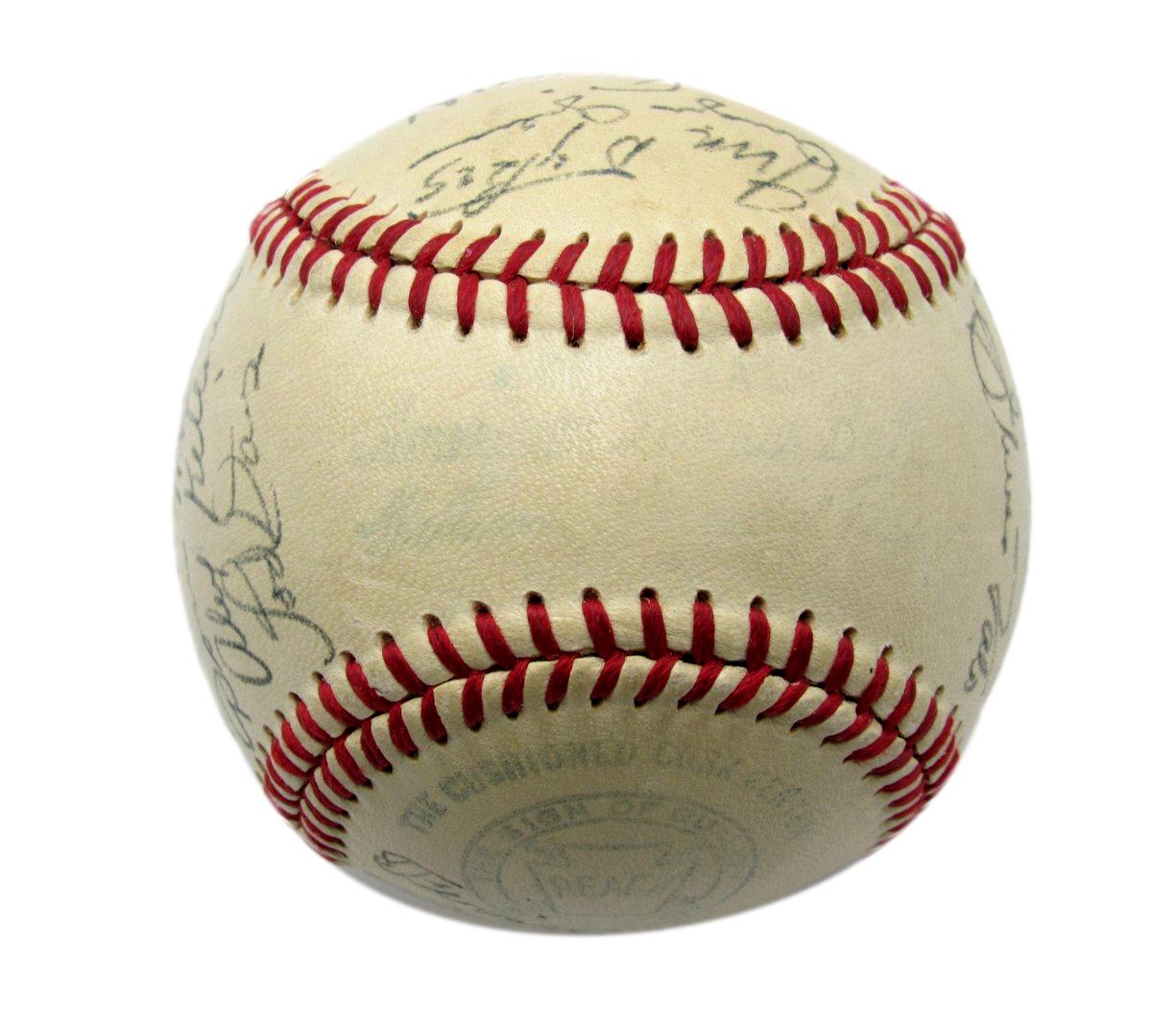 1930s to 50s Philadelphia A's Signed by 23 Baseball Simmons Mack Fox HOF 192215