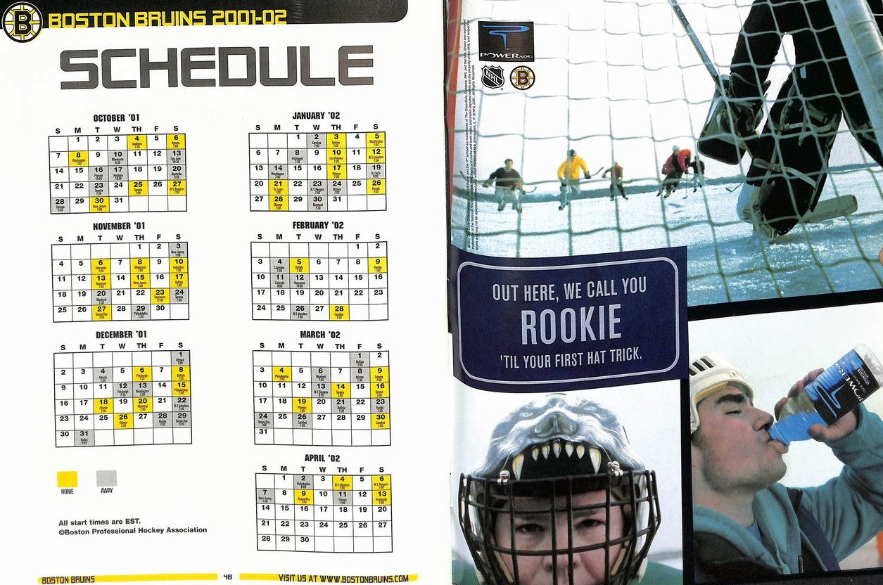 October 4, 2001 Ray Bourque Retirement Night Commemorative Program 179648