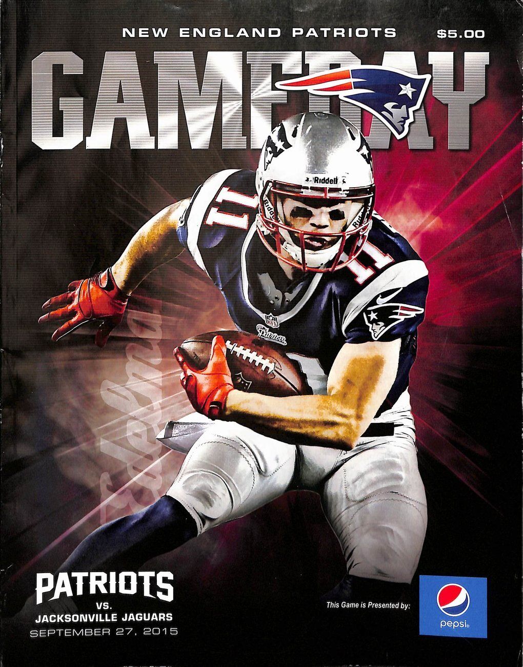 2015 9/27 Patriots vs. Jaguars NFL Game Program Tom Brady 400th TD Pass 179028