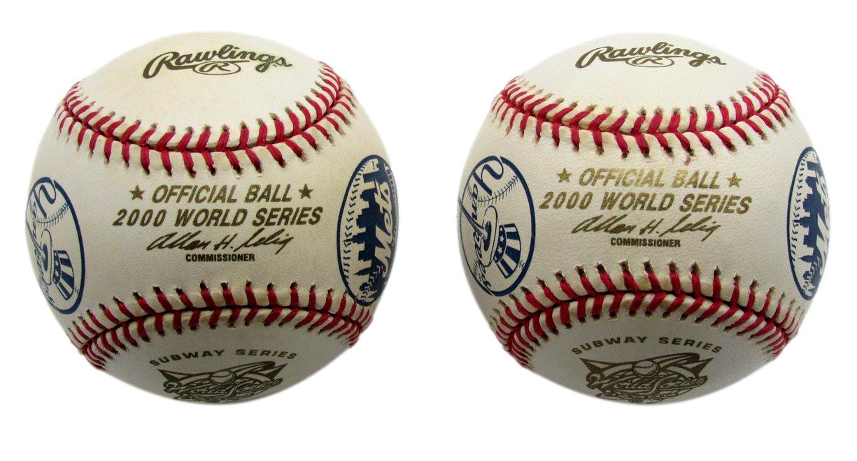 Lot of (2) Rawlings 2000 World Series Baseball Yankees vs. Mets 179626