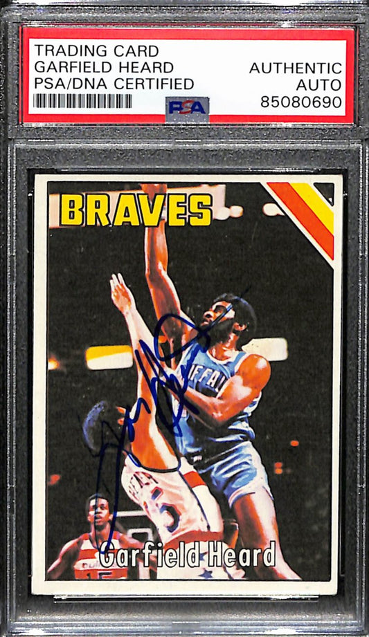 Garfield Heard Autographed 1975-76 Topps Card #136 Buffalo Braves PSA/DNA 184838