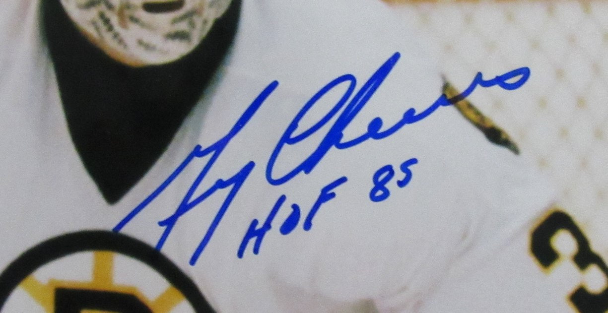 Gerry Cheevers HOF Signed/Inscribed 11x14 Photo Boston Bruins JSA 186138