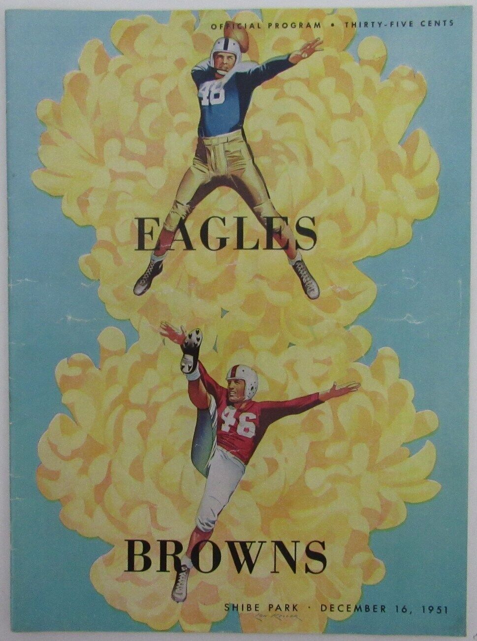 Vintage 1951 Philadelphia Eagles vs. Cleveland Browns NFL Game Program