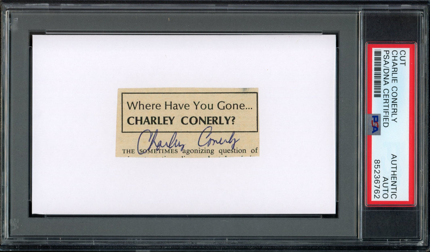 Charlie Conerly HOF Signed Cut Photo on 3x5 Card Giants PSA/DNA 188270
