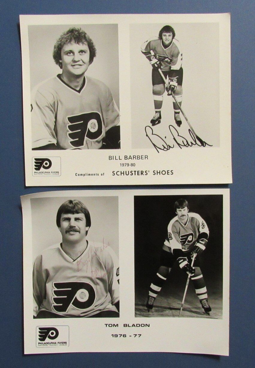 Lot of (4) Autographed Bill Barber Eric Lindros Flyers 8x10 Photos