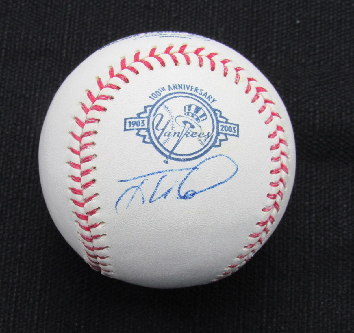 Tony Womack Signed/Auto Yankees 100th OML Baseball JSA 186962