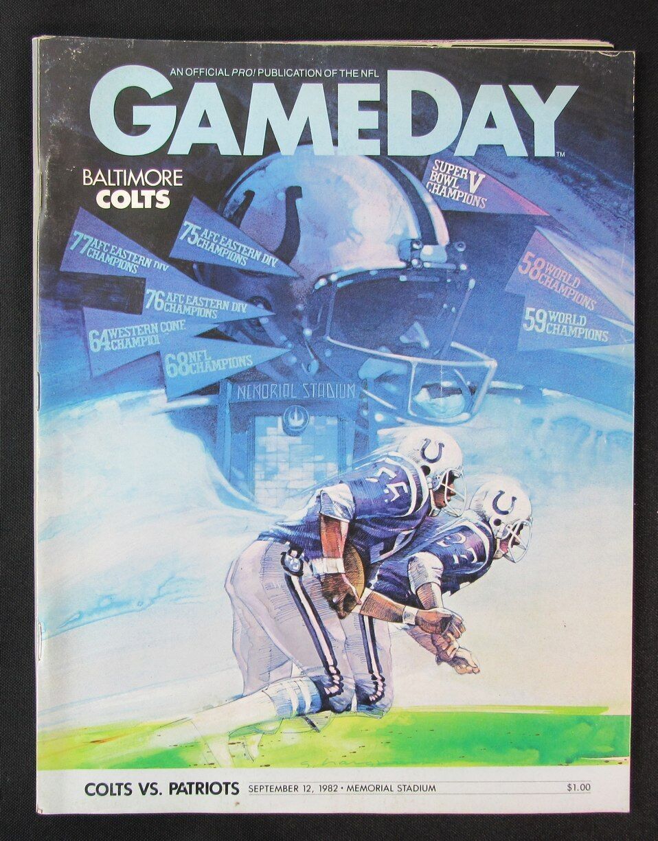 1982 Baltimore Colts vs. New England Patriots Program 09/12