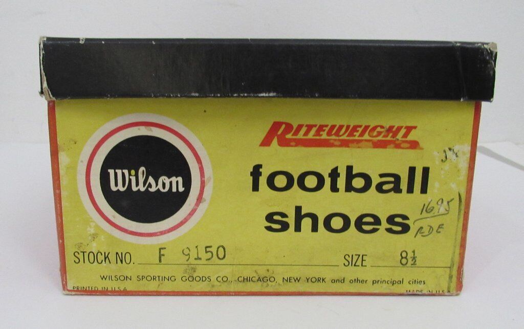 Pair of Vintage Wilson Riteweight Black Football Cleats Size 8.5 NIB 182902