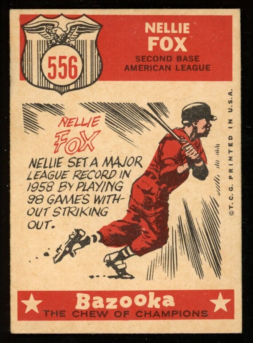 1959 Topps Baseball Nellie Fox HOF #556 Chicago White Sox