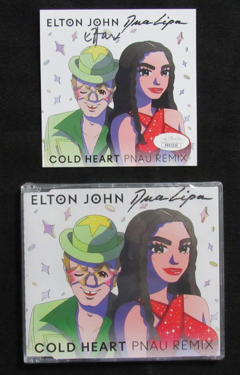ELTON JOHN Autographed Elton & Dua "Cold Heart Pnau Remix" CD Insert - JSA LOA