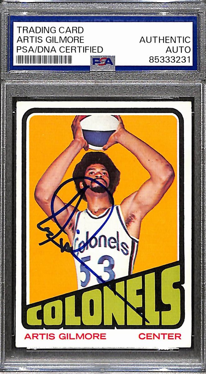 Artis Gilmore HOF Signed/Auto 1972-73 Topps Card #180 Colonels Rookie PSA 187991