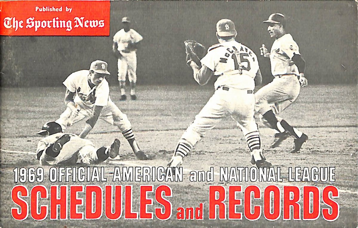 Lot of (2) 1969 AL/NL Schedules and Records From Sporting News 189481